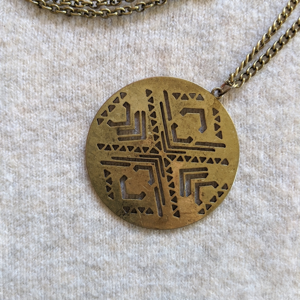 Aztec Inspired Boho Pendant Necklace - Picture 2 of 4